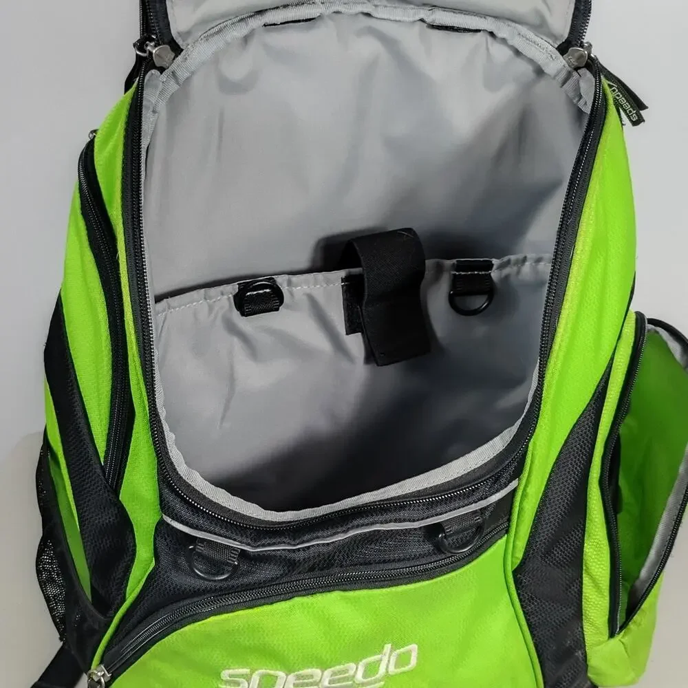Speedo Teamster 35L Backpack Lime Green Black Swim Bag Backpack